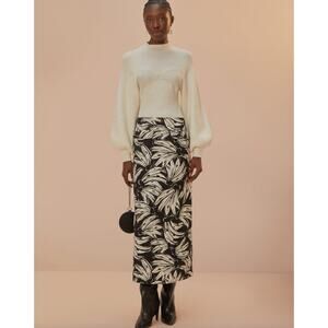 Farm Rio Black Bossa Banana Low Waisted Maxi Skirt